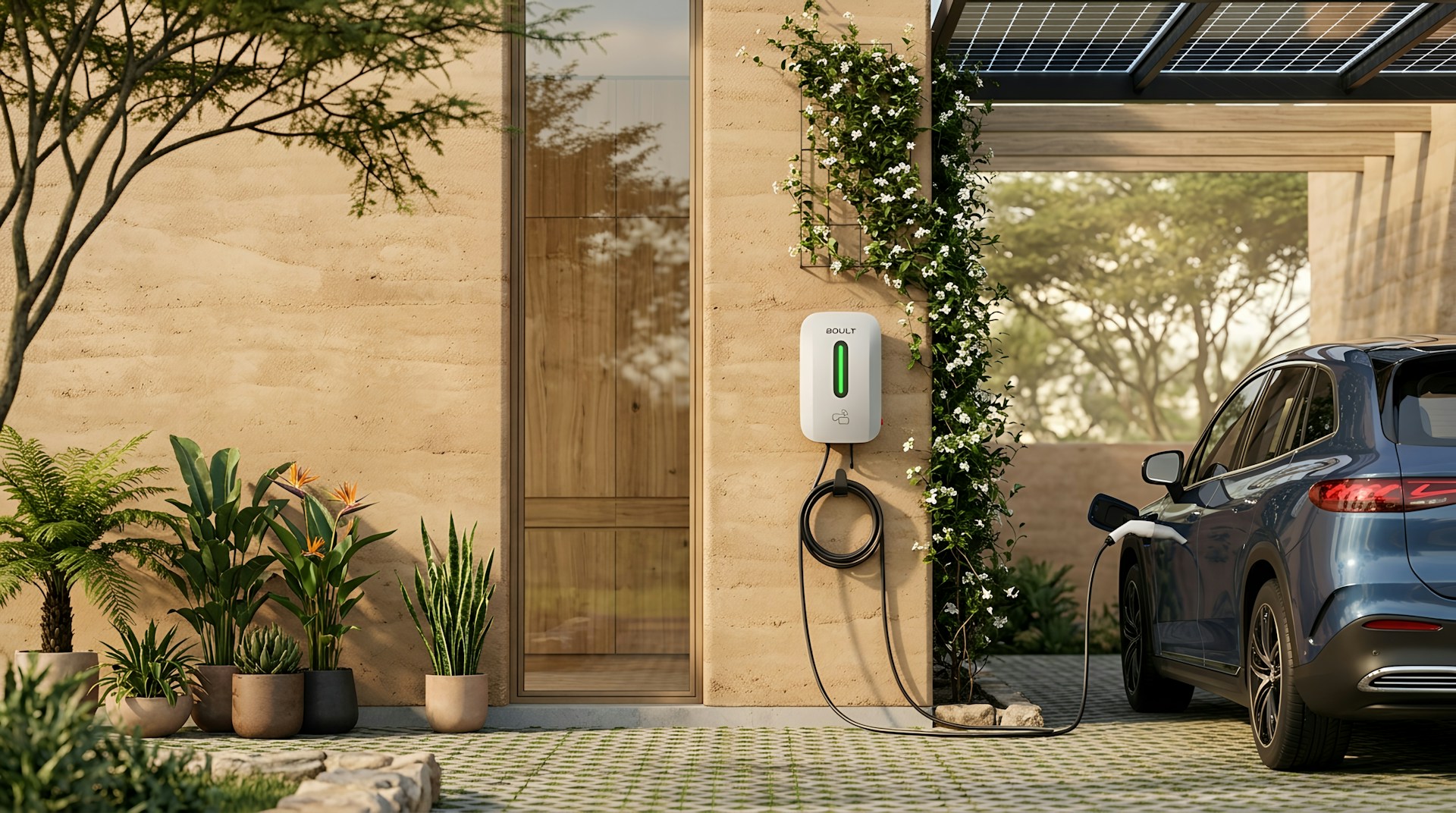 borne recharge panneaux solaires